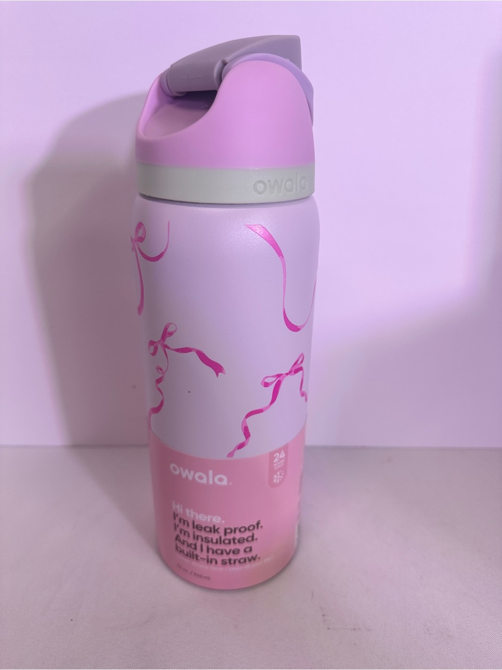 Owala Pink Ribbon Insulated Water Bottle